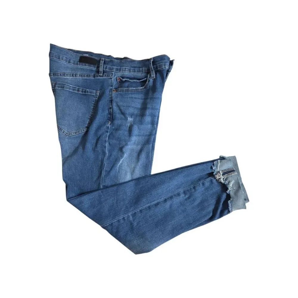 Nicole Miller New York SOHO Distressed Raw Hem Crop Skinny Jeans Size 10